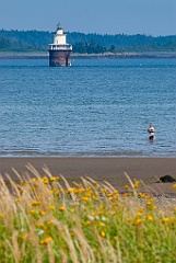 Lubec Channel Light at Low Tide at the Maine Border